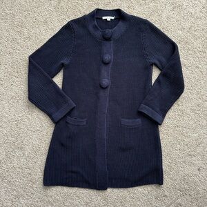 Boden Women’s Navy Crochet Button Cardigan